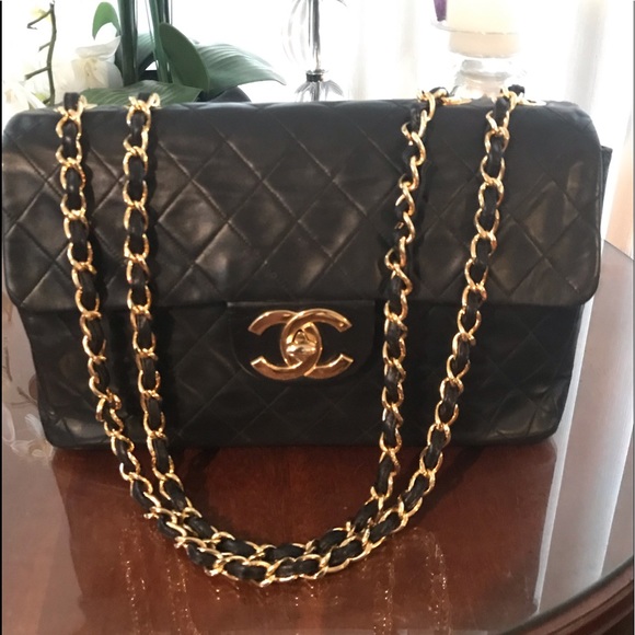 CHANEL Handbags - CHANEL Single Flap Maxi Quilt Lamb Skin Bag